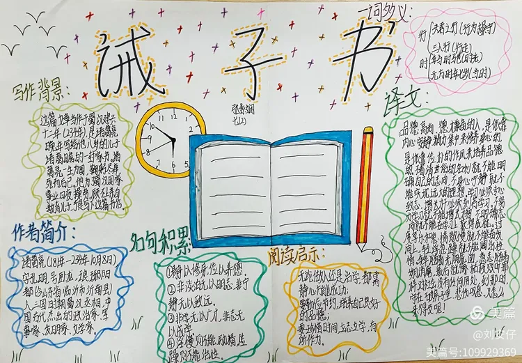 宁静致远,淡泊明志——东城学校七1、七2 《诫子书》手抄报优秀作品展示